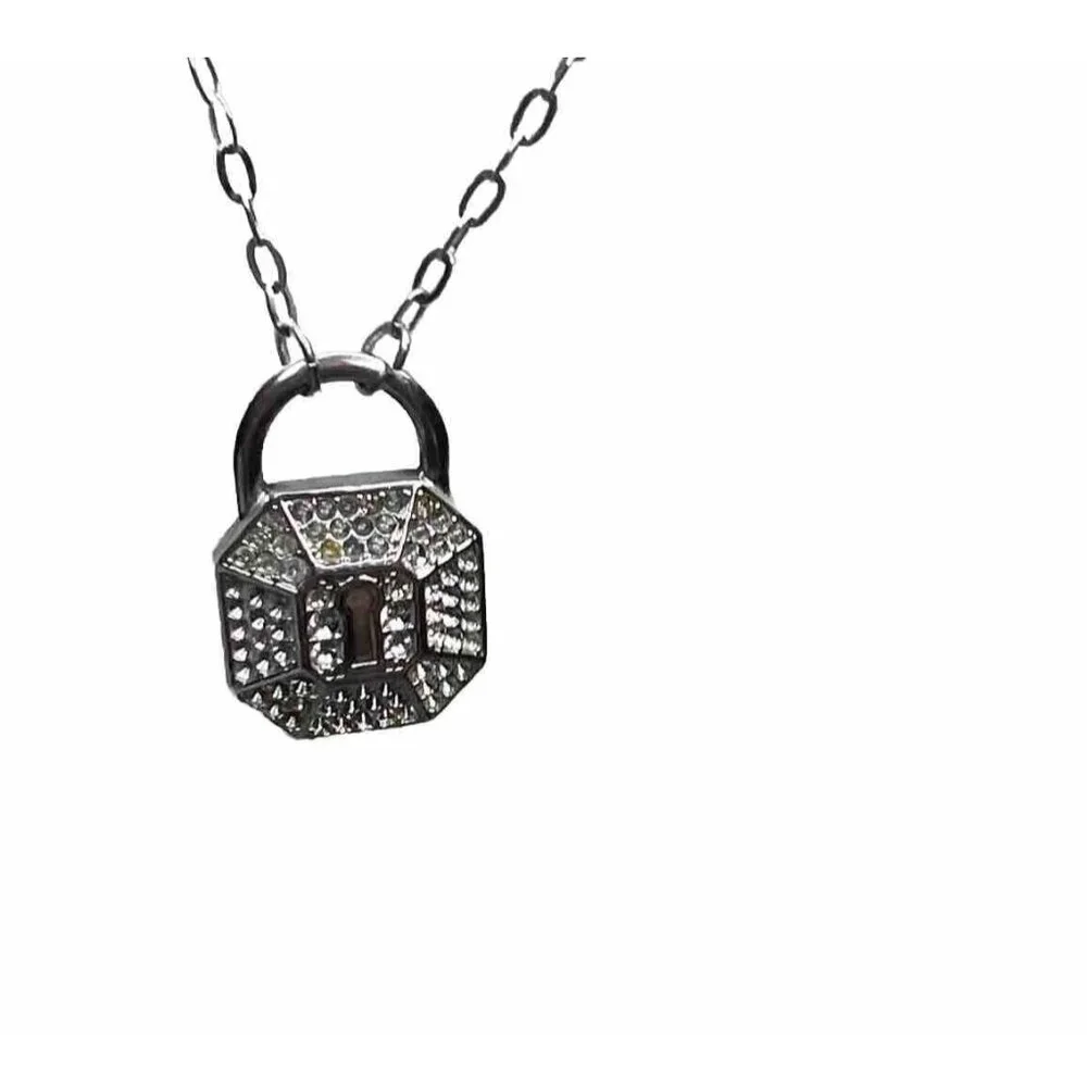 Vintage‎ Swarovski Lock Pendant Necklace/-/Ladies 33